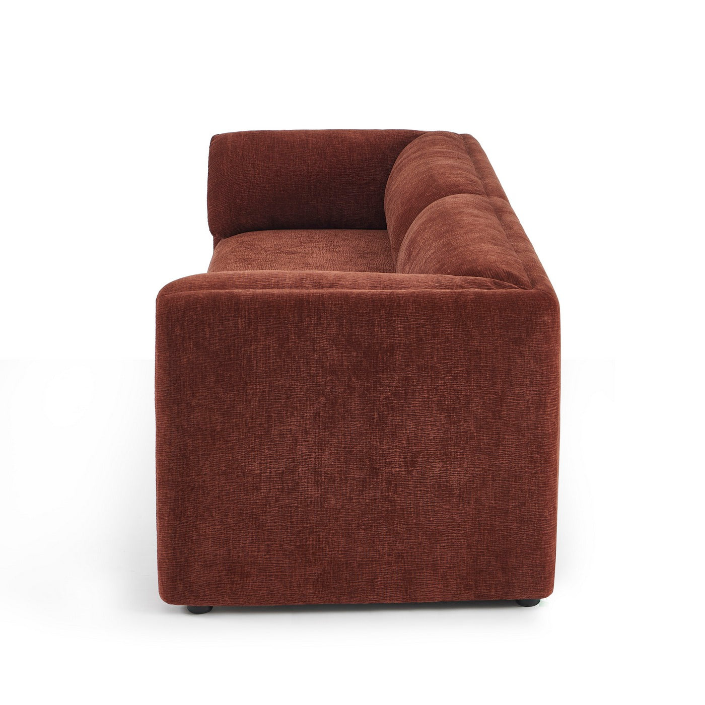 Nikki - 3-Seater Sofa - Textured Velvet - Terracotta