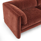Nikki - 3-Seater Sofa - Textured Velvet - Terracotta