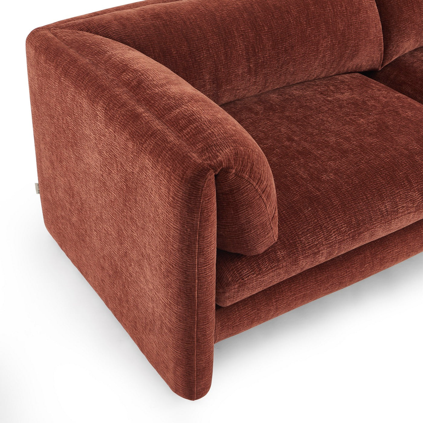 Nikki - 3-Seater Sofa - Textured Velvet - Terracotta