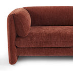 Nikki - 3-Seater Sofa - Textured Velvet - Terracotta