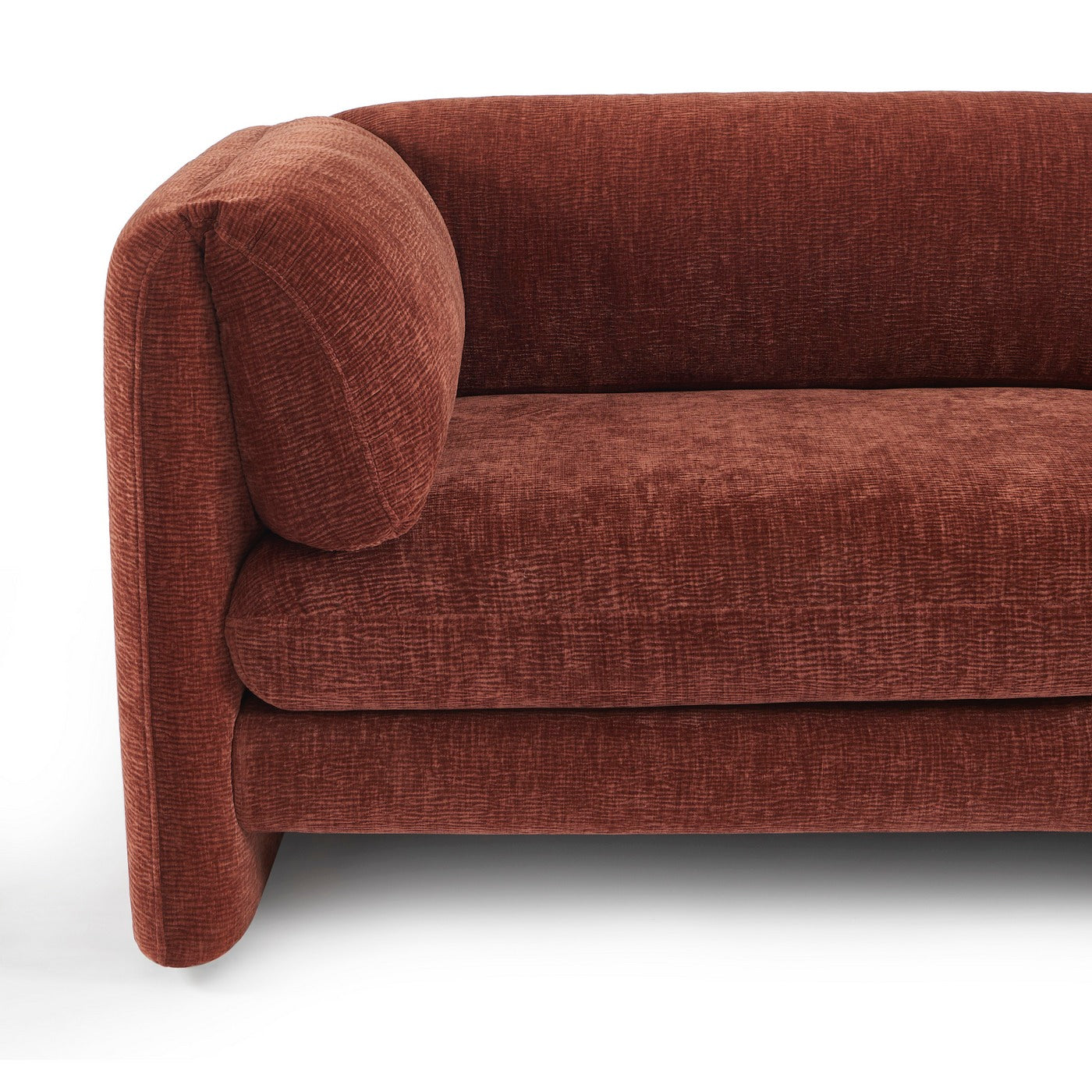 Nikki - 3-Seater Sofa - Textured Velvet - Terracotta