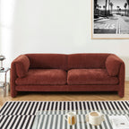Nikki - 3-Seater Sofa - Textured Velvet - Terracotta