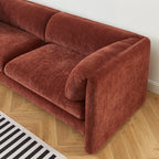 Nikki - 3-Seater Sofa - Textured Velvet - Terracotta