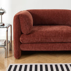 Nikki - 3-Seater Sofa - Textured Velvet - Terracotta