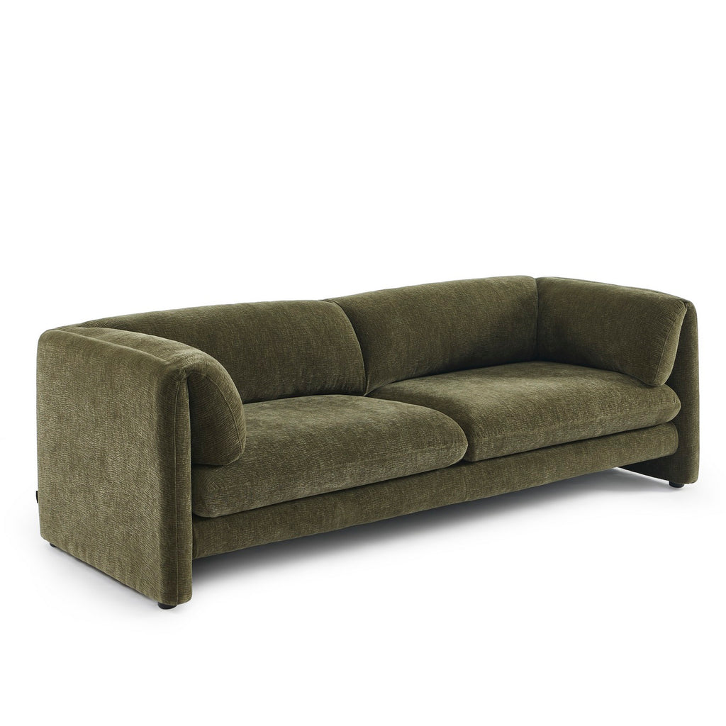 Nikki - Sofá 3 Plazas - Terciopelo Texturizado - Verde