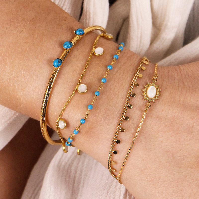 Bracelet Thelma Nacre - Or / Blanc