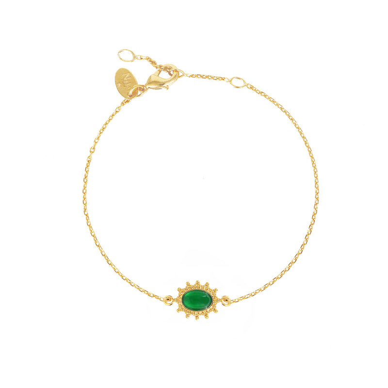 Bracelet Thelma  Agate Verte - Or / Vert