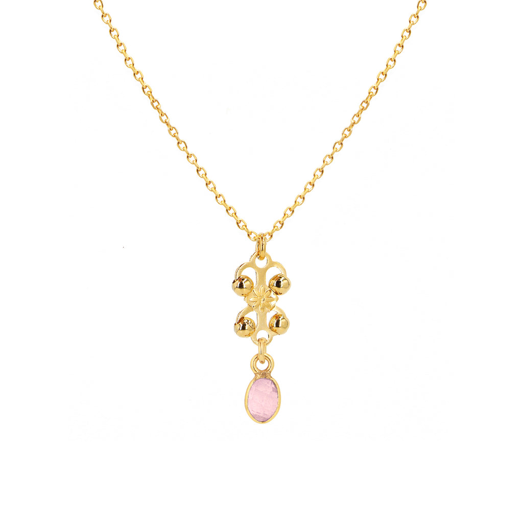 Collier Farah - Or & Quartz Rose