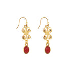 Boucles D'Oreilles Farah - Or & Grenat