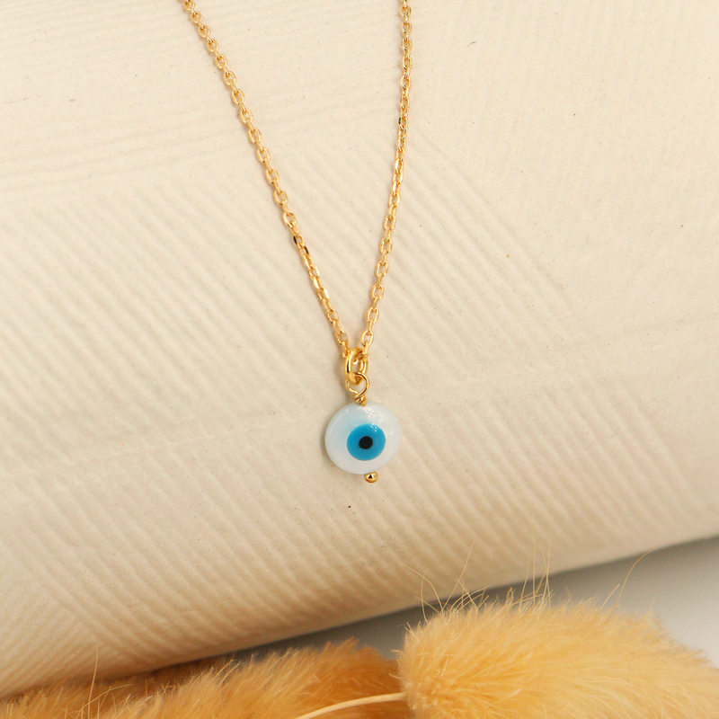 Collier Eye Pendant  - Or / Blanc