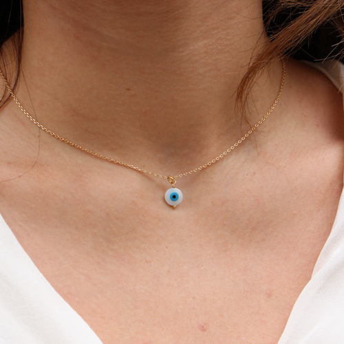 Collier Eye Pendant  - Or / Blanc