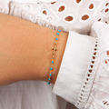 Bracelet Mini Stone Croix - Or & Turquoise