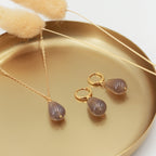 Boucles D'Oreilles Philippine Agate Grise - Or & Gris