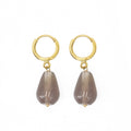 Boucles D'Oreilles Philippine Agate Grise - Or & Gris