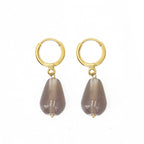 Boucles D'Oreilles Philippine Agate Grise - Or & Gris