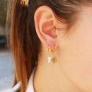 Mini Créoles Clea Perles Blanches - Or / Blanc