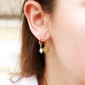 Mini Créoles Clea Perles Roses - Or & Rose