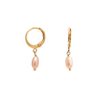 Mini Créoles Clea Perles Roses - Or & Rose