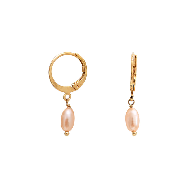 Mini Créoles Clea Perles Roses - Or / Rose