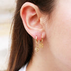 Mini Clea Diamond Hoop Earrings - Gold