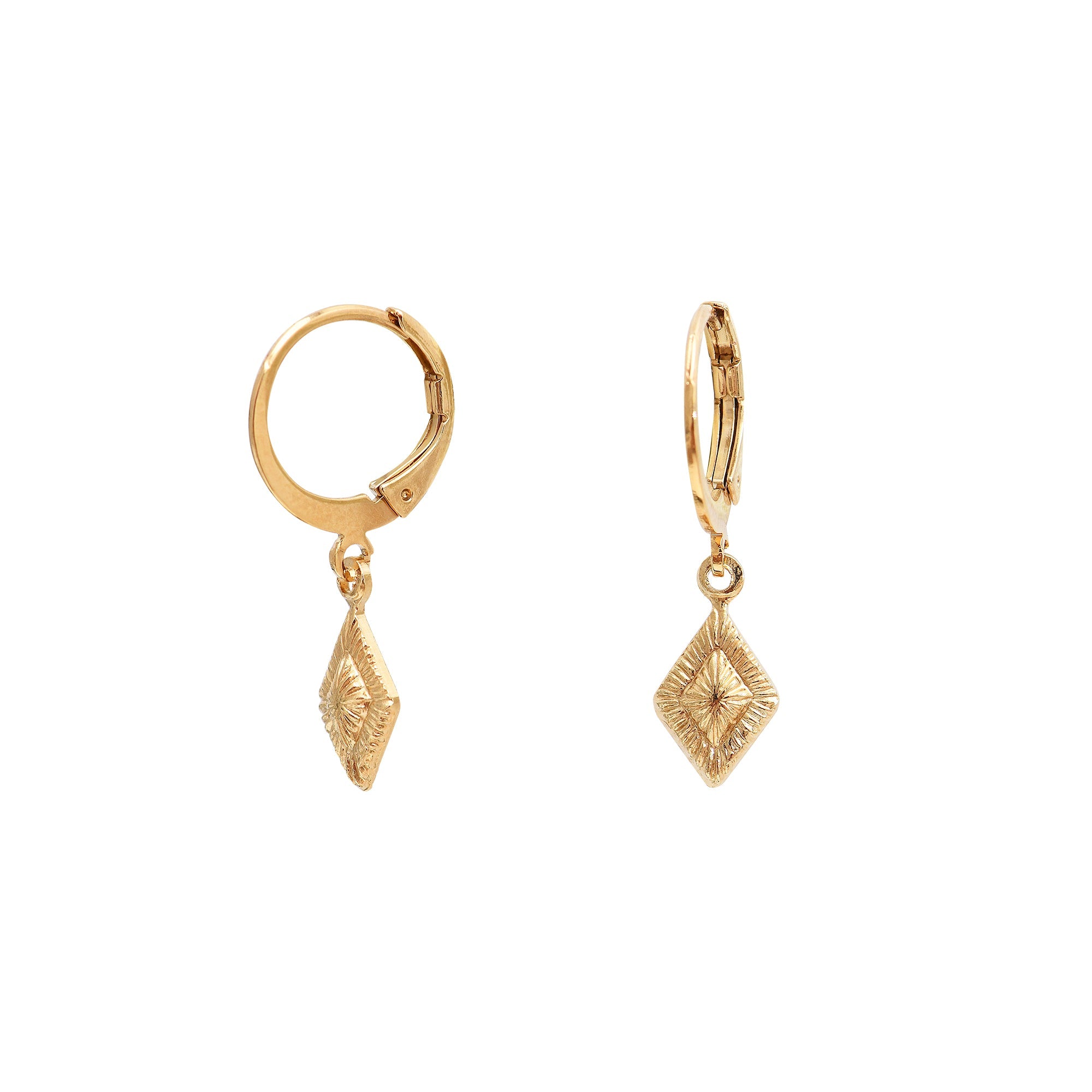 Mini Clea Diamond Hoop Earrings - Gold