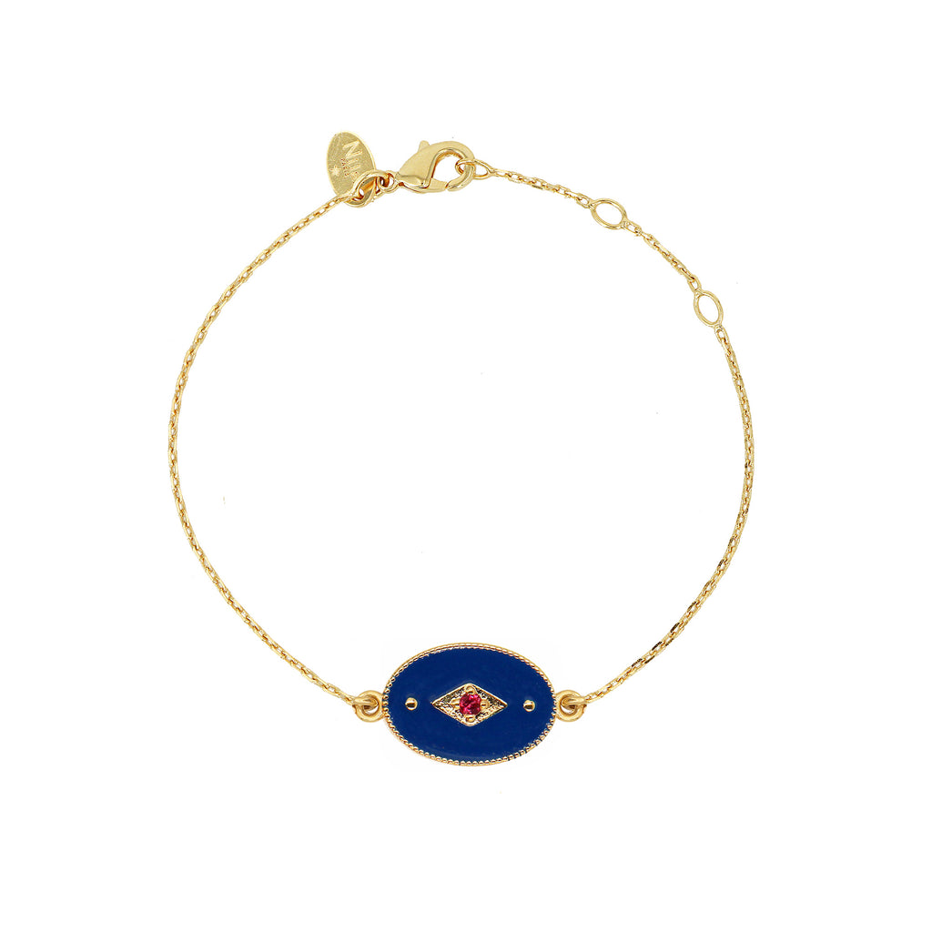 Bracelet Indie - Or & Bleu