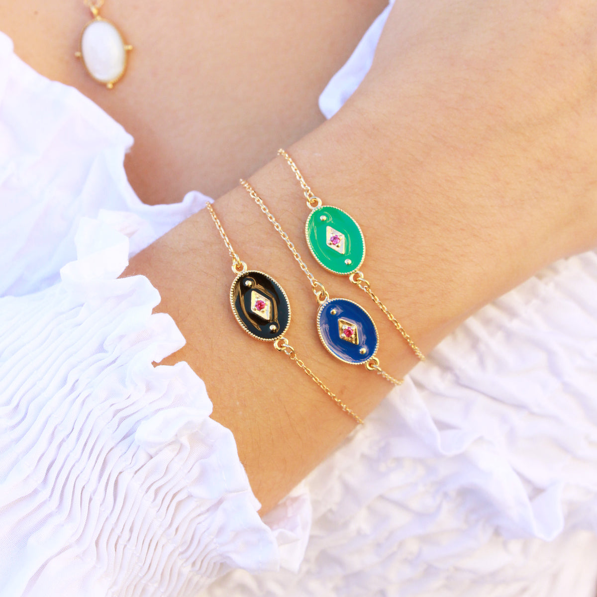 Bracelet Indie - Or & Vert