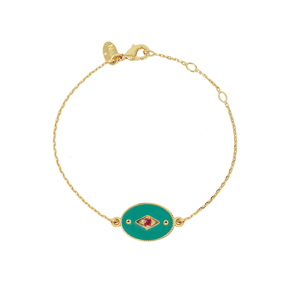 Bracelet Indie - Or & Vert