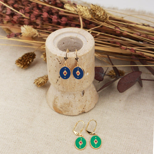 Boucles D'Oreilles  Indie Bleu - Or /Bleu