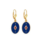 Boucles D'Oreilles Indie - Or & Bleu