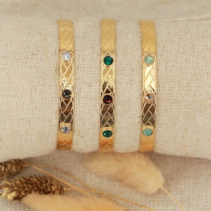 Jonc Eternity Trio Gold & Opal - Or / Gold & Opal