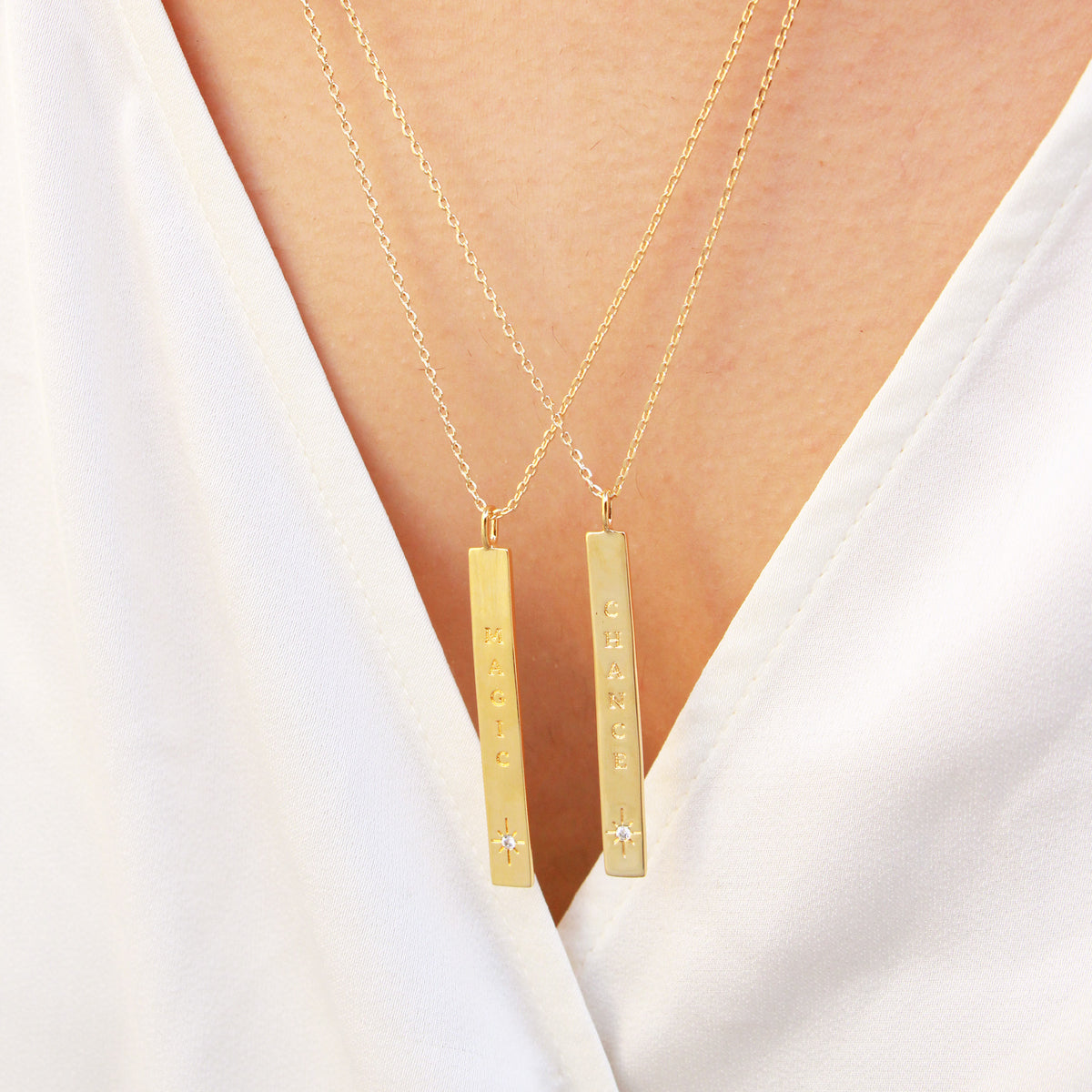 Collier Magic 48 - Or & Blanc