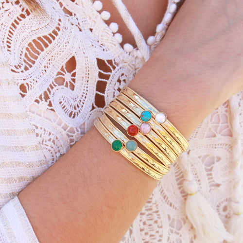 Jonc Tania Agate Verte  - Agate Verte