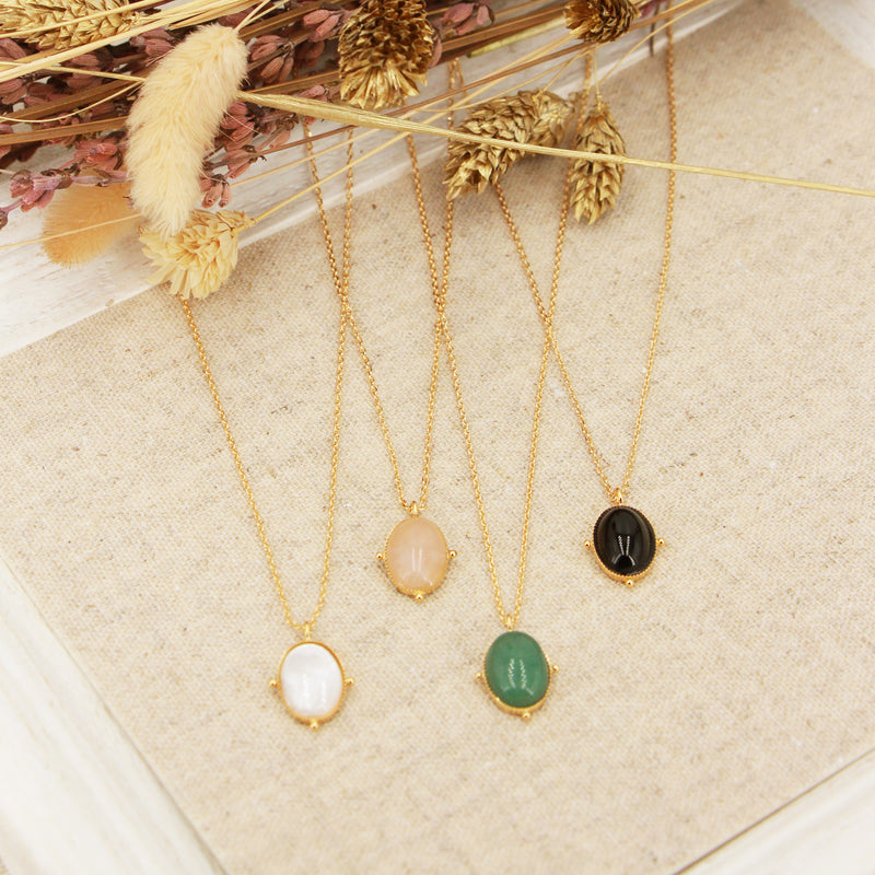 Collier New Calypso  Quartz Rose - Or / Quartz Rose