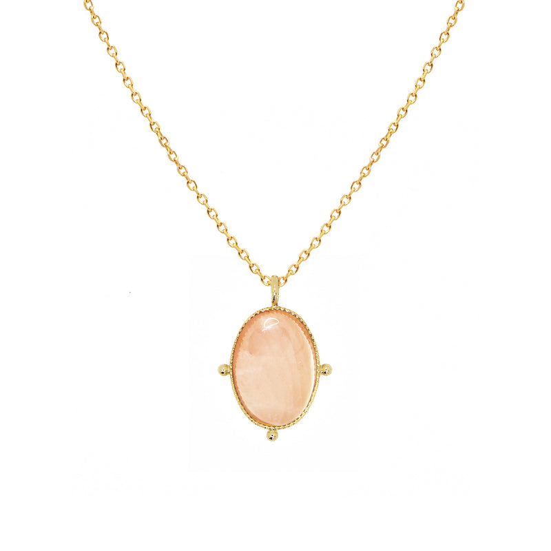 Collier New Calypso  Quartz Rose - Or / Quartz Rose