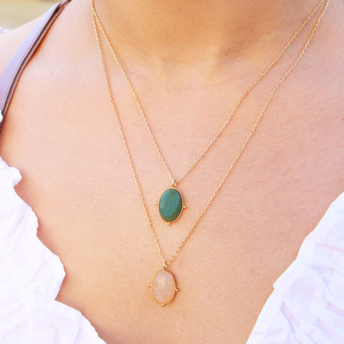 Collier New Calypso  Aventurine - Or / Aventurine