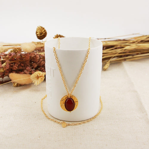 Sautoir  New Calypso  Cornaline  - Or / Cornaline