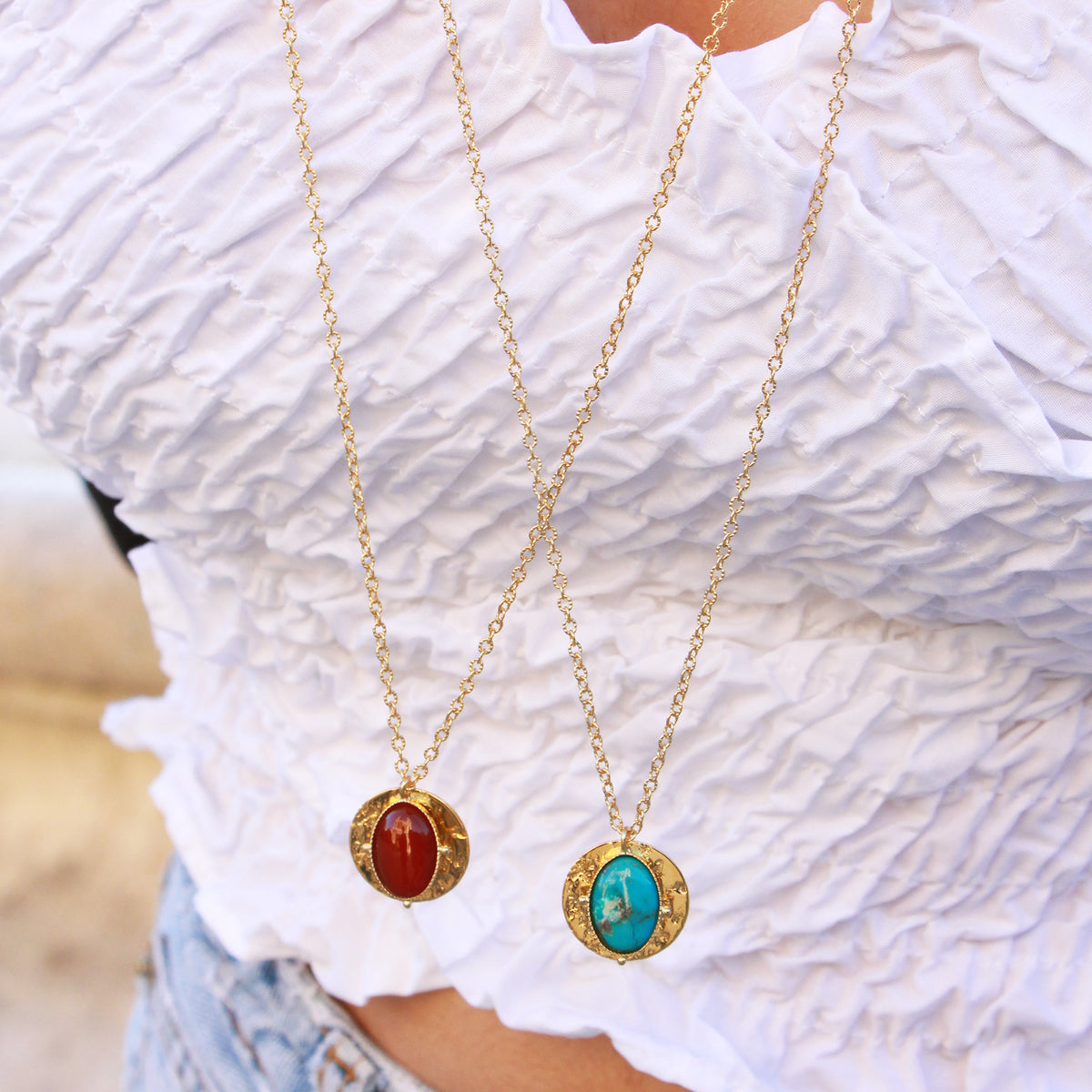 Sautoir New Calypso - Or & Turquoise