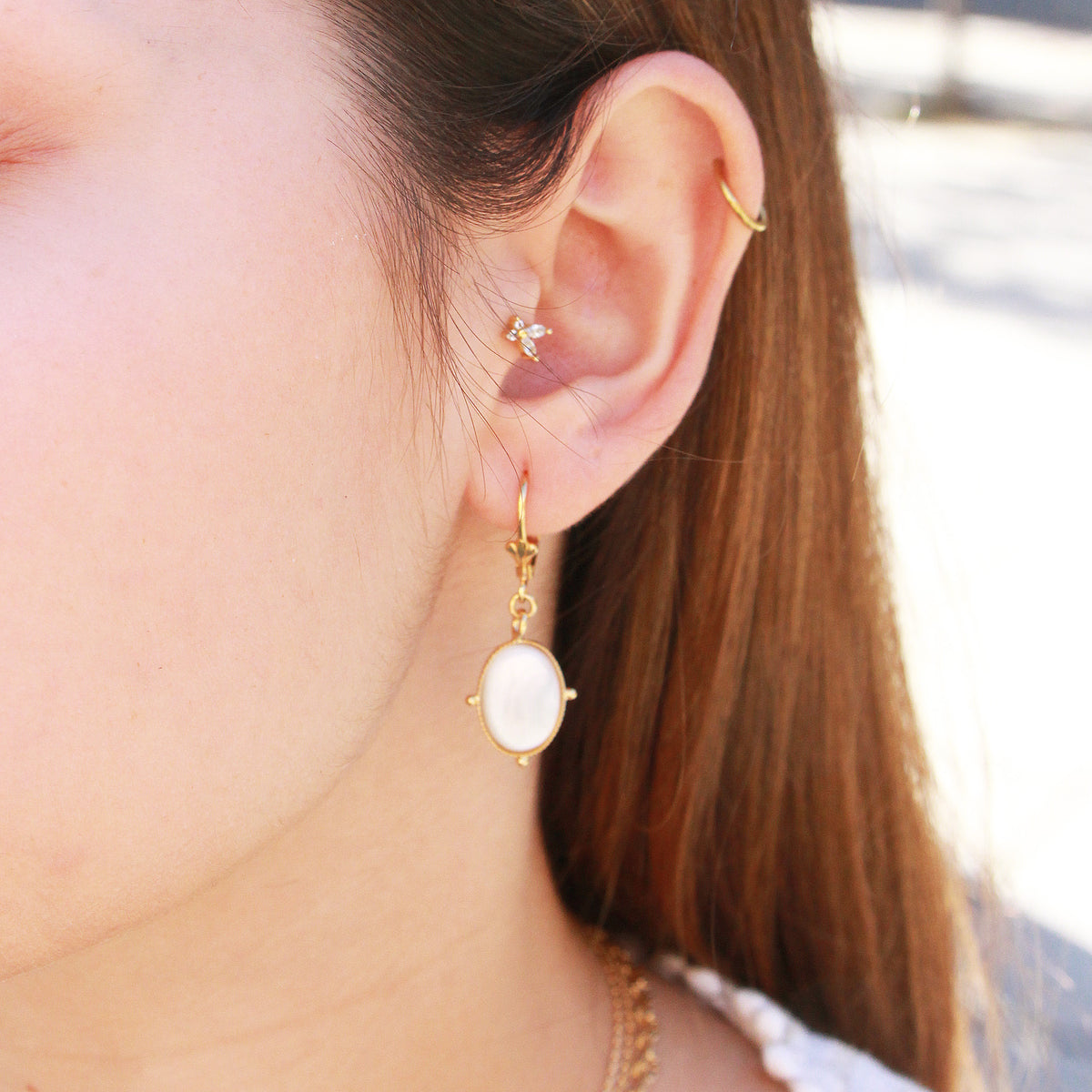 Boucles D'Oreilles New Calypso - Or & Nacre