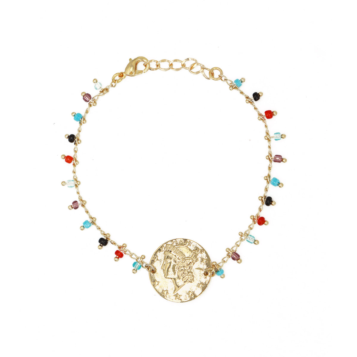 Aureus Multico Bracelet - Gold And Turquoise
