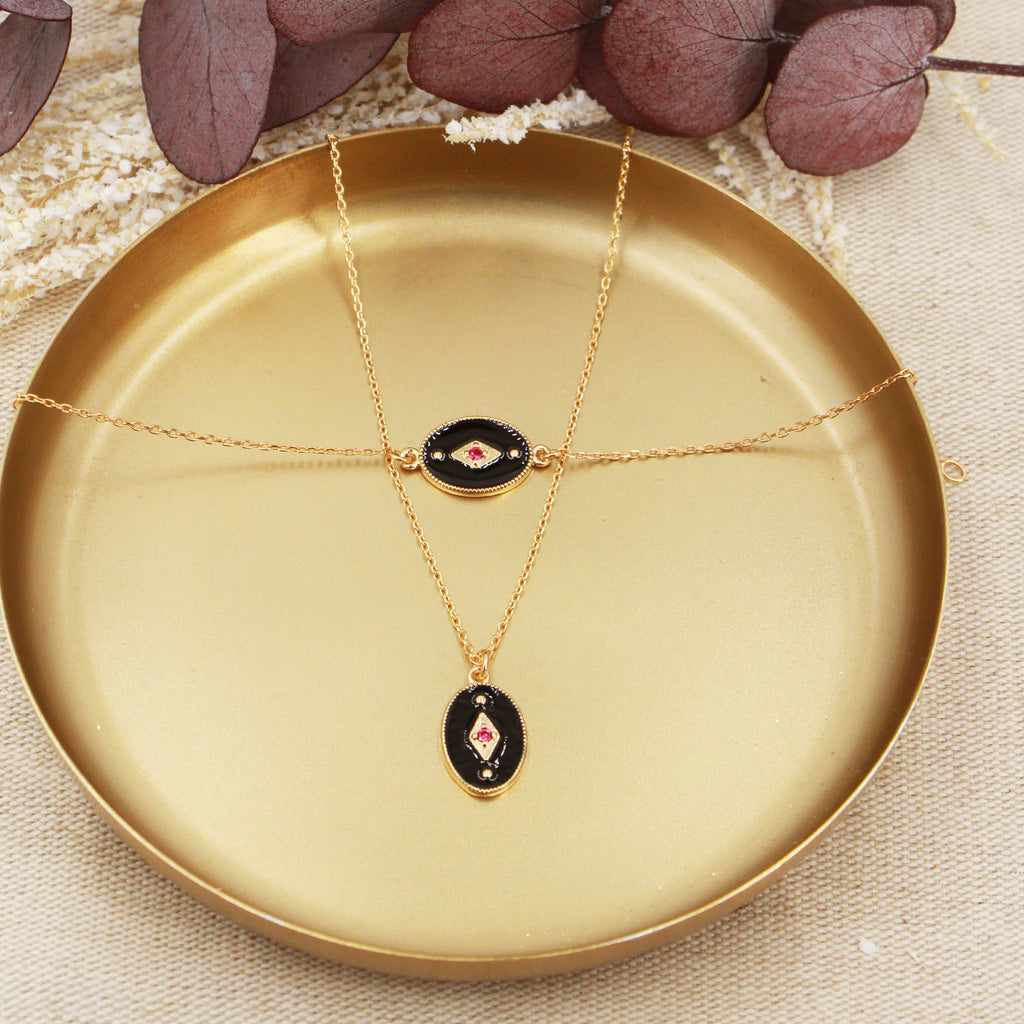 Collier Indie - Or & Noir