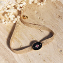 Bracelet  Ruban Elastique  Indie Noir - Or /Noir