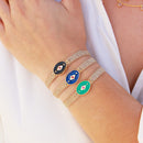 Bracelet  Ruban Elastique  Indie Noir - Or /Noir