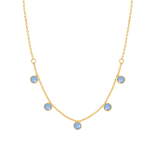 Collier Loulou Calcedoine Bleu  - Or /Calcedoine Bleu