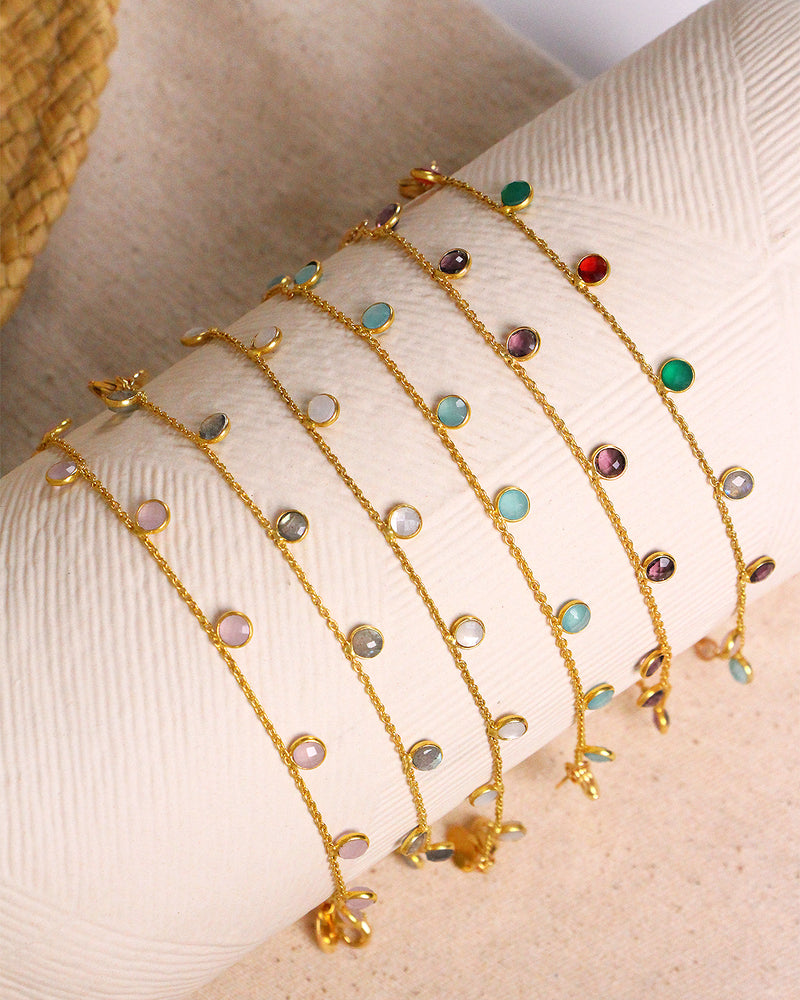 Bracelet  Loulou Calcedoine Bleu  - Or /Calcedoine Bleu