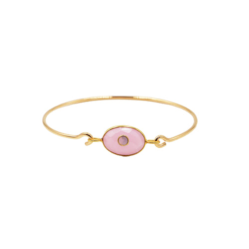 Jonc New Deva Qartz Rose - Or / Quartz Rose