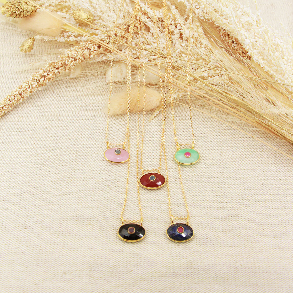 Collier New Deva - Or & Agate Noire