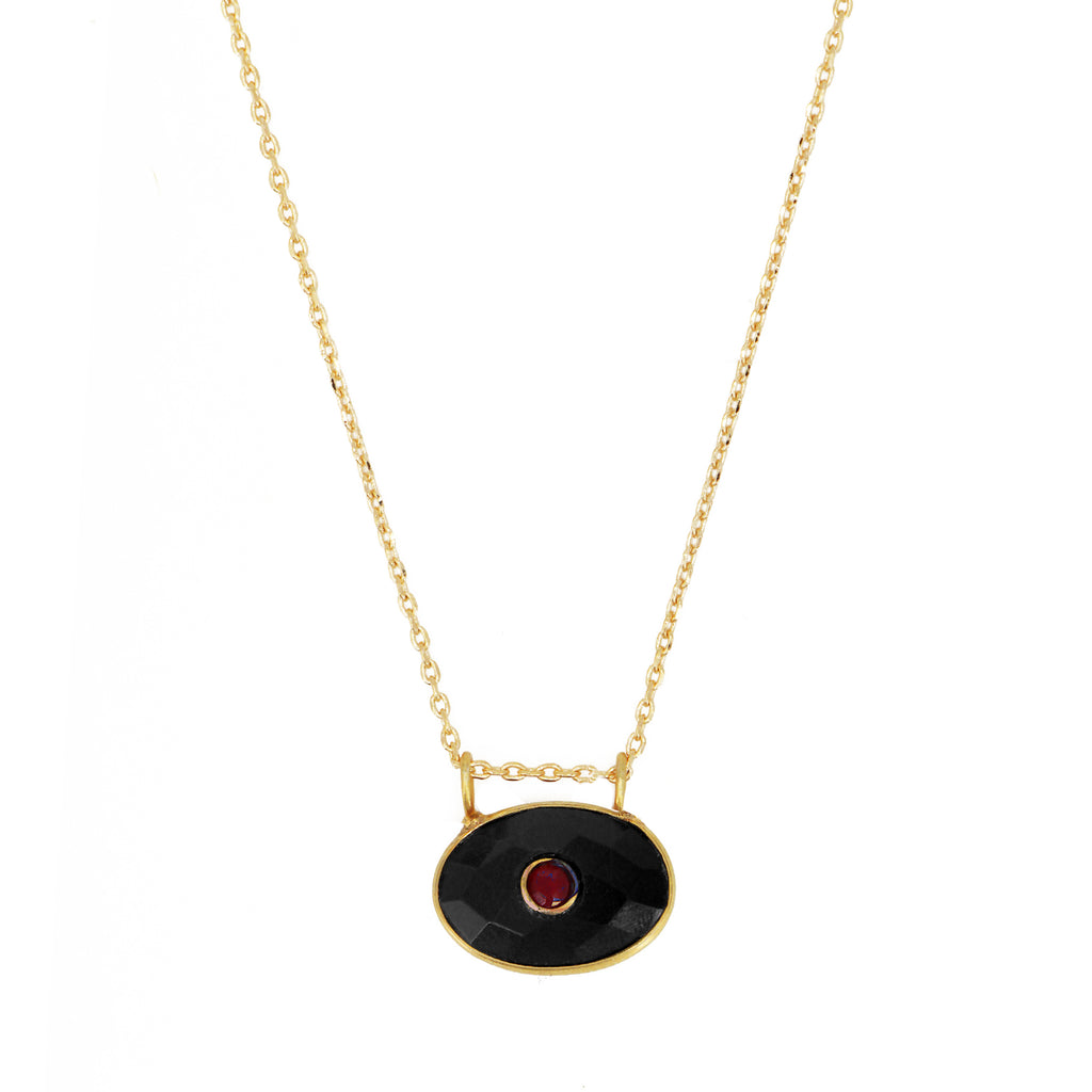 Collier New Deva - Or & Agate Noire