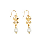 Boucles D'Oreilles Farah Perle - Or & Blanc