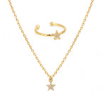 Coffret Lily Collier + Bague Etoile - Or & Zirconium